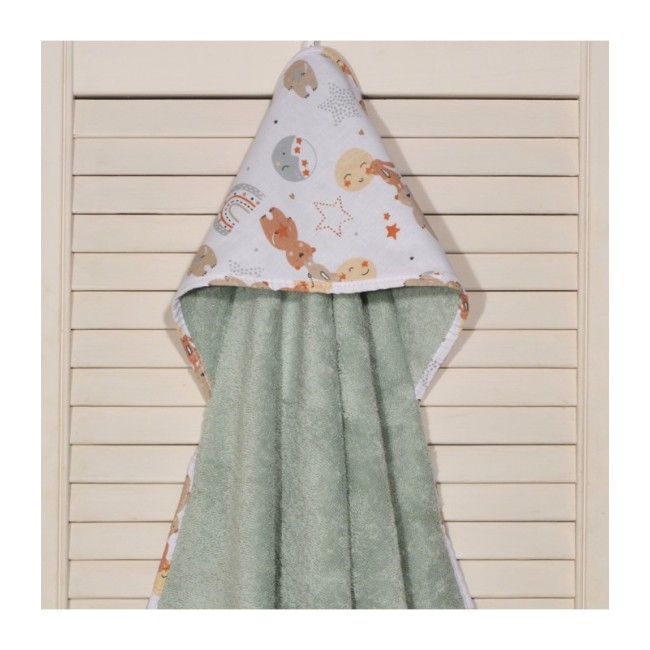 Oliver Baby μπουρνούζι μέντα Σχέδιο 413-1 75χ75 100% βαμβάκι 450grs/sqm Oliver Baby