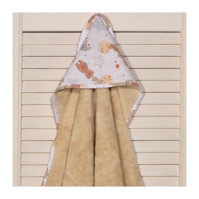 Oliver Baby μπουρνούζι μπεζ Σχέδιο 410-1 75χ75 100% βαμβάκι 450grs/sqm Oliver Baby