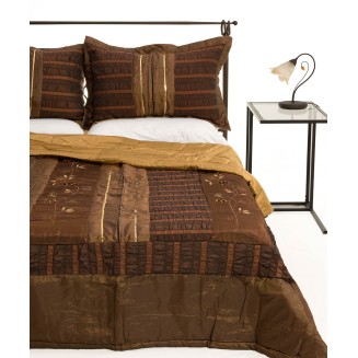 Κουβερλί Σετ Υπέρδιπλο 220x240 Silk Fashion 10506 Καφέ