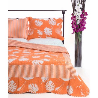 Κουβερλί Σετ Υπέρδιπλο 220x240 Silk Fashion 350 Πορτοκαλί