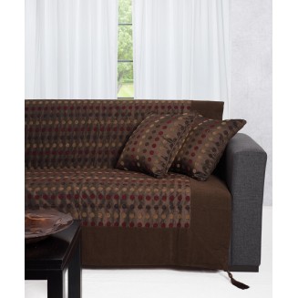 Ριχτάρι Πολυθρόνας 150x180 Silk Fashion 602 πουά   Καφέ