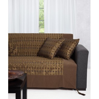 Ριχτάρι Πολυθρόνας 150x180 Silk Fashion 602 πουά   Λαδί