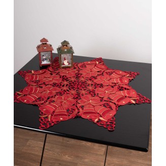 Χριστουγεννιάτικο Διακοσμητικό Τραπεζοκαρέ (140Cm X 140Cm) 262 Star Silk Fashion