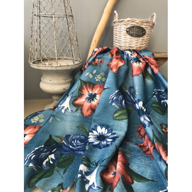 Τραπεζομάντηλο Αλέκιαστο 170x170 Silk Fashion 03-95 Μπλέ