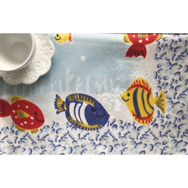 Τραπεζομάντηλο Αλέκιαστο 160x220 Silk Fashion  215 Ψάρι