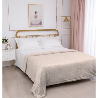 Κουβέρτα Με Sherpa Damask (170Cm X 220Cm) Camel Silk Fashion