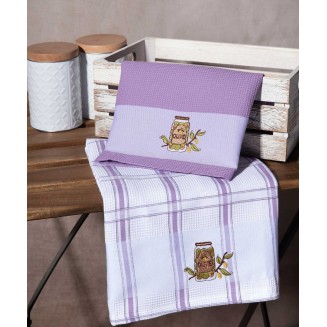 Σετ 2 Τεμ. Ποτηρόπανα 50x70 Silk Fashion Βάζο Λιλά