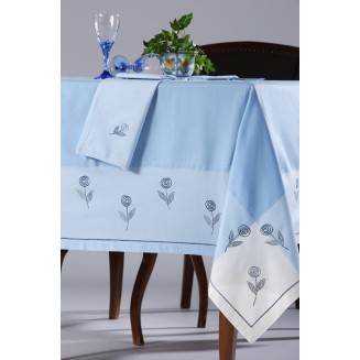 Καρέ 90x90 Silk Fashion 623 Σιέλ