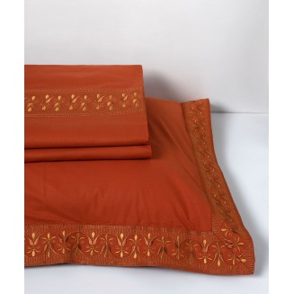Σεντόνια Βαμβακερά ( 230Cm X 250Cm 2X 50Cm X 70Cm) M126 Κεραμιδί Silk Fashion