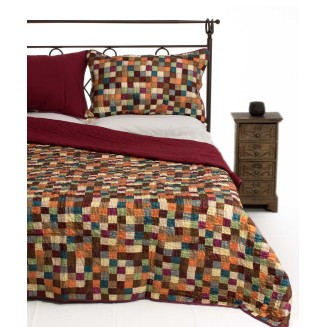 Κουβερλί Σετ Υπέρδιπλο 220x240 Silk Fashion Σκακι