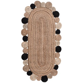 Χαλί Γιούτα 60cm x 130cm Silk Fashion 1734  Black