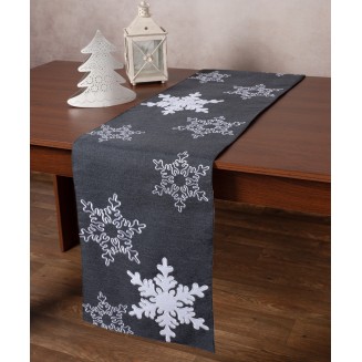 Χριστουγεννιάτικη Τραβέρσα Nw348 (35Cm X 170Cm) Ανθρακί Silk Fashion