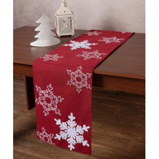 Χριστουγεννιάτικη Τραβέρσα Nw348 (35Cm X 170Cm) Κόκκινη Silk Fashion