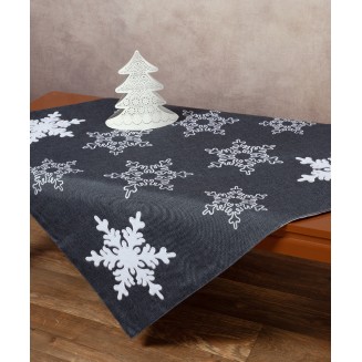 Χριστουγεννιάτικο Καρέ Nw348 (87Cm X 87Cm) Ανθρακί Silk Fashion