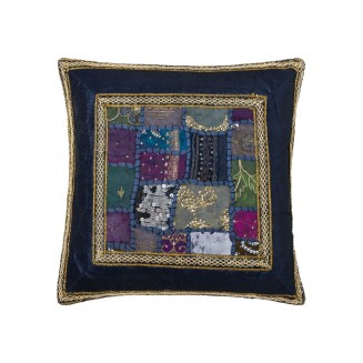 Μαξιλαροθήκη Antic Με Φάσα (45Cm X 45Cm) Μπλέ Σκούρο Silk Fashion