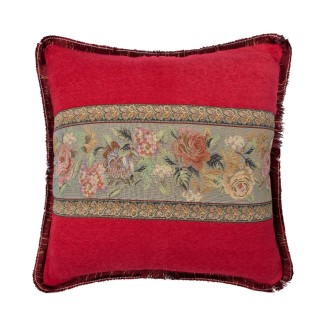 Μαξιλαροθήκη Με Κρόσσι 572 (45Cm X 45Cm) Κόκκινο Silk Fashion