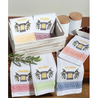 Σετ 12 Τεμ. Ποτηρόπανα 45x65 Silk Fashion Κίωνας Chalkidiki