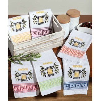 Σετ 12 Τεμ. Ποτηρόπανα 45x65 Silk Fashion Κίωνας Rhodes