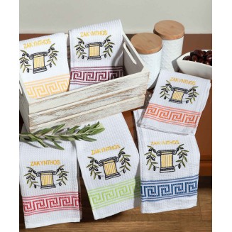 Σετ 12 Τεμ. Ποτηρόπανα 45x65 Silk Fashion Κίωνας Zakynthos