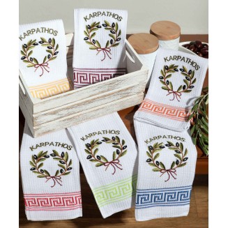 Σετ 12 Τεμ. Ποτηρόπανα 45x65 Silk Fashion Στεφάνι Karpathos