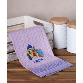 Σετ 12 Τεμ. Ποτηρόπανα Γκοφρέ 50x70 Silk Fashion Λιλά Εκκλησία Creta