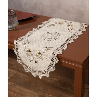 Τραβέρσα 40x90 Silk Fashion Ροκοκό Και Πλεκτό 3509 Oval