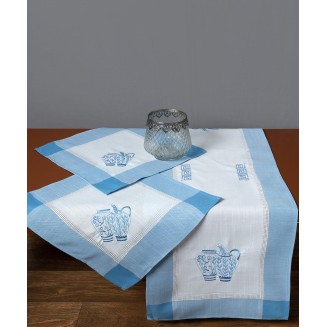 Τραπεζοκαρέ 135x135 Silk Fashion 3741 Μπλέ