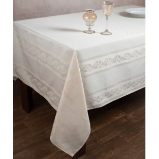 Τραπεζομάντηλο Ζακάρ 154x213 Silk Fashion 1385 Ivory