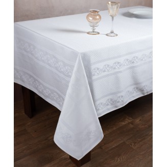 Τραπεζομάντηλο Ζακάρ 154x213 Silk Fashion 1385 Λευκό
