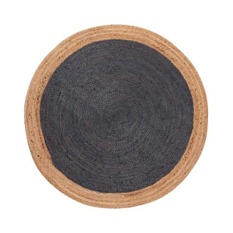 Χαλί Με Διάμετρο 150cm Silk Fashion Γιούτα 1749 Natural/Dark Grey