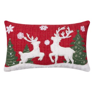Χριστουγεννιάτικη Μαξιλαροθήκη Hp52157M (35Cm X 60Cm) Κόκκινη Silk Fashion