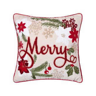 Χριστουγεννιάτικη Μαξιλαροθήκη Hp52216R (45Cm X 45Cm) Ivory Silk Fashion