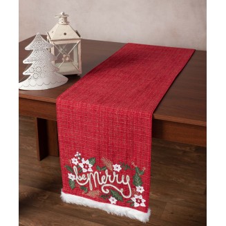 Χριστουγεννιάτικη Τραβέρσα Hp52779X (35Cm X 160Cm) Κόκκινη Silk Fashion