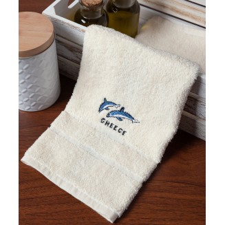 Δωδεκάδα Πετσέτες Χεριών 30x50 Silk Fashion  Ivory Με Δελφίνια Greece