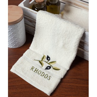 Δωδεκάδα Πετσέτες Χεριών 30x50 Silk Fashion  Ivory Με Κλαδί Ροδος