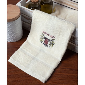 Δωδεκάδα Πετσέτες Χεριών 30x50 Silk Fashion  Ivory Με Κόκκινο Κίωνα Κως