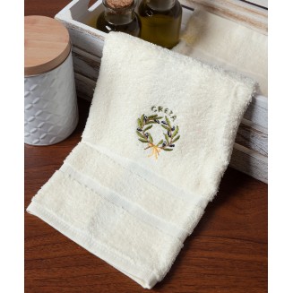 Δωδεκάδα Πετσέτες Χεριών 30x50 Silk Fashion  Ivory Με Στεφάνι Κρητη