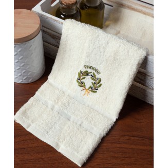 Δωδεκάδα Πετσέτες Χεριών 30x50 Silk Fashion  Ivory Με Στεφάνι Ροδος