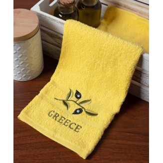 Δωδεκάδα Πετσέτες Χεριών 30x50 Silk Fashion  Κίτρινο Με Κλαδί Greece