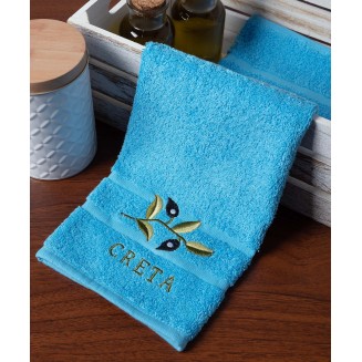 Δωδεκάδα Πετσέτες Χεριών 30x50 Silk Fashion  Μπλέ Με Κλαδί Κρητη