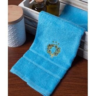 Δωδεκάδα Πετσέτες Χεριών 30x50 Silk Fashion  Μπλέ Με Στεφάνι Κως