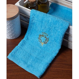Δωδεκάδα Πετσέτες Χεριών 30x50 Silk Fashion  Μπλέ Με Στεφάνι Κρητη