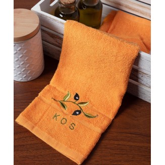 Δωδεκάδα Πετσέτες Χεριών 30x50 Silk Fashion  Πορτοκαλί Με Κλαδί Κως