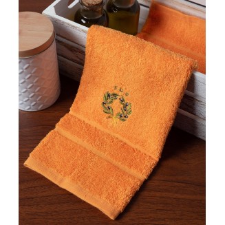 Δωδεκάδα Πετσέτες Χεριών 30x50 Silk Fashion  Πορτοκαλί Με Στεφάνι Κως