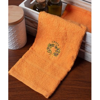 Δωδεκάδα Πετσέτες Χεριών 30x50 Silk Fashion  Πορτοκαλί Με Στεφάνι Κρητη