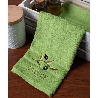 Δωδεκάδα Πετσέτες Χεριών 30x50 Silk Fashion  Πράσινο Με Κλαδί Greece
