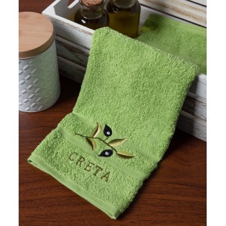 Δωδεκάδα Πετσέτες Χεριών 30x50 Silk Fashion  Πράσινο Με Κλαδί Κρητη