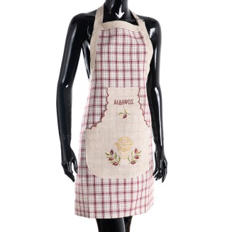 Ολόσωμη ποδιά 1312  80x55 Silk Fashion  Κόκκινη Αιδηψος