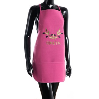 Ολόσωμη ποδιά BG23a  50x70 Silk Fashion  Φούξια Χρωματιστή Ελιά Creta