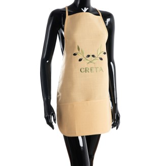 Ολόσωμη ποδιά BG23a  50x70 Silk Fashion  Κίτρινη Χρωματιστή Ελιά Creta